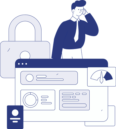 Secure task on website  Illustration