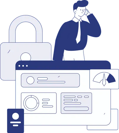 Secure task on website  Illustration