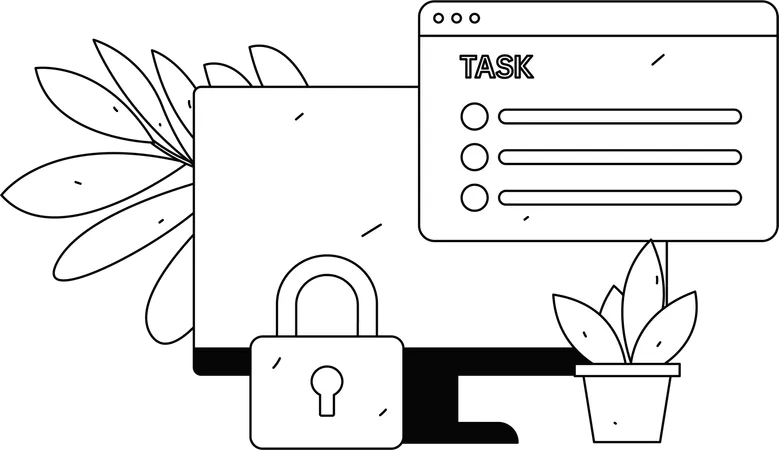 Secure task on website  Illustration