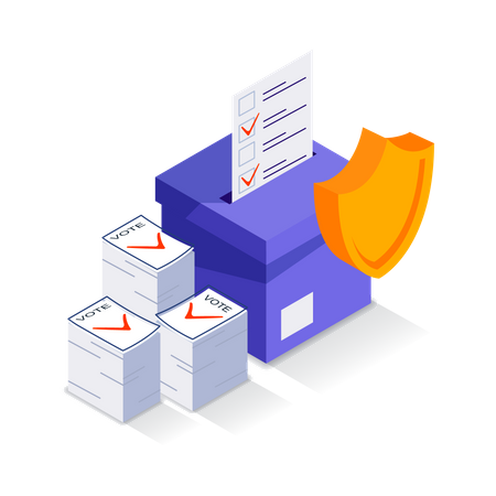 Secure voting process  Illustration