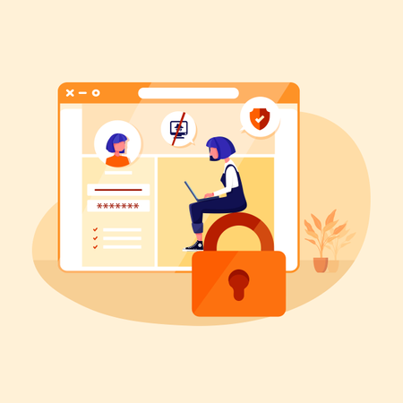 Secure website login  Illustration