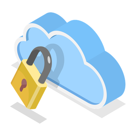 Secured cloud server  Illustration