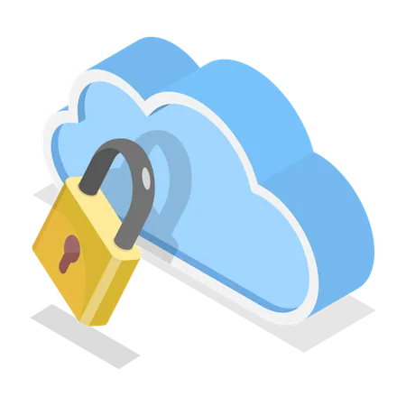 Secured cloud server  Illustration