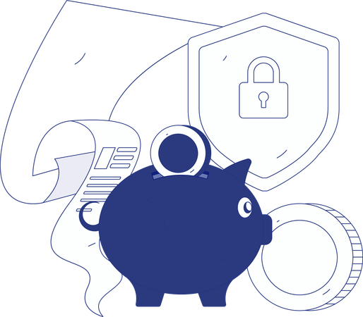 Secured money saving  Illustration