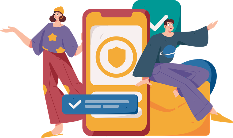 Secured social network  Illustration