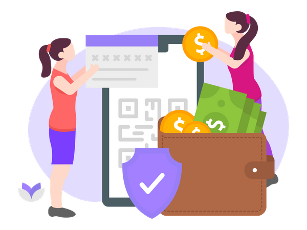 Secured Transaction on E-Wallet  Illustration