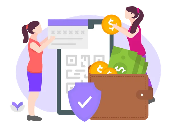 Secured Transaction on E-Wallet  Illustration