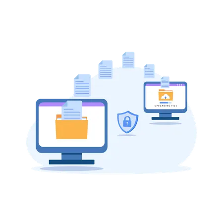 Secured Transferring Files  Illustration