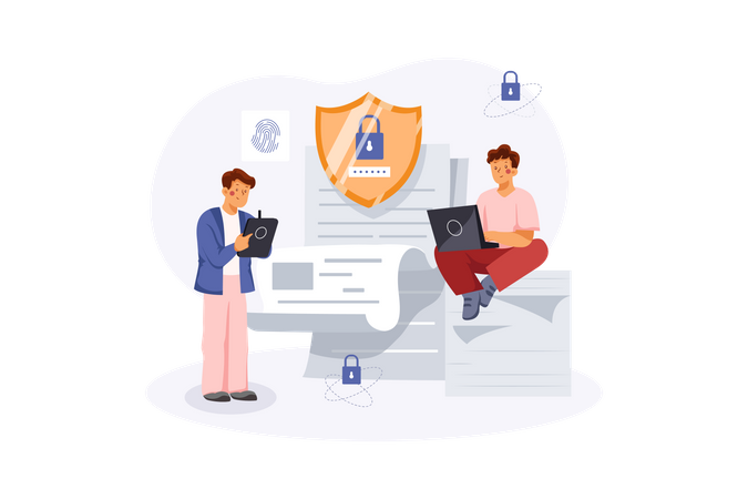 Secured user file  Illustration