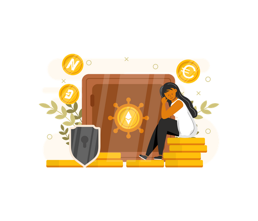 Securing cryptocurrency Illustration