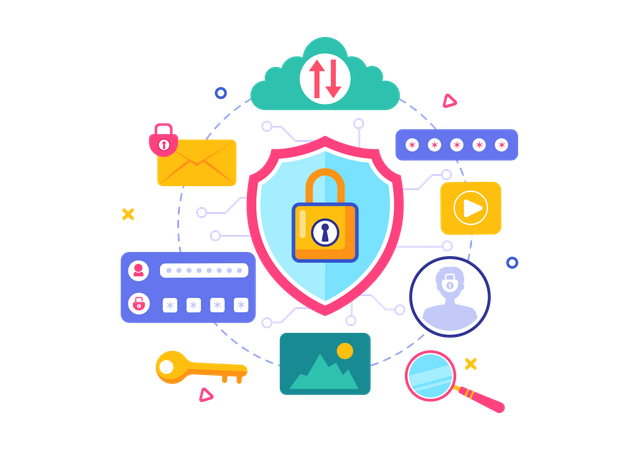 Securing data against cyber attacks  Illustration