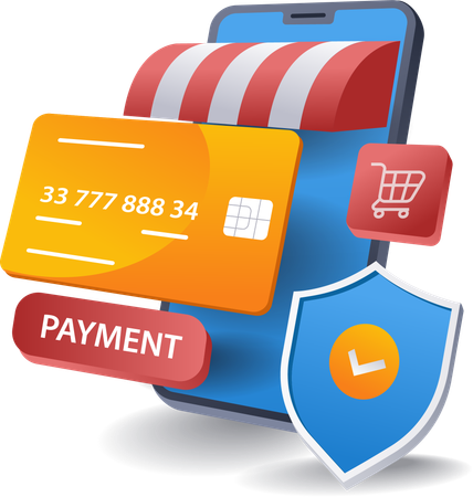 Sécurité des transactions de paiement en ligne ecommerce  Illustration