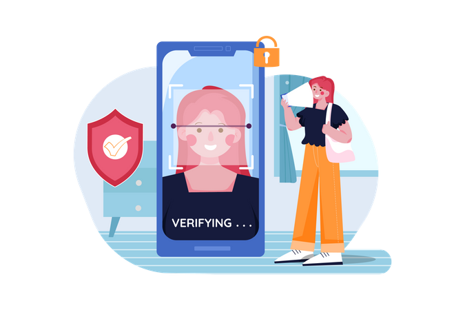 Sécurité du verrouillage du visage  Illustration