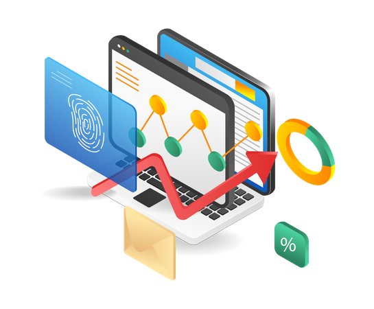 Entreprise d'analyse d'empreintes digitales et de données de sécurité  Illustration