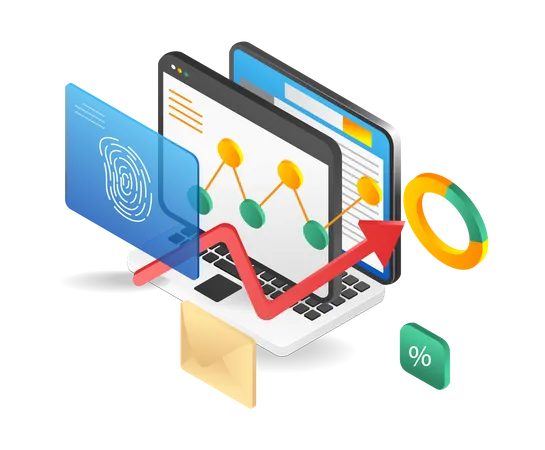 Entreprise d'analyse d'empreintes digitales et de données de sécurité  Illustration