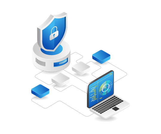 Security analyst radar network  Illustration