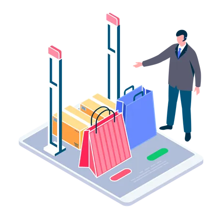 Security Check at shopping mall  Illustration