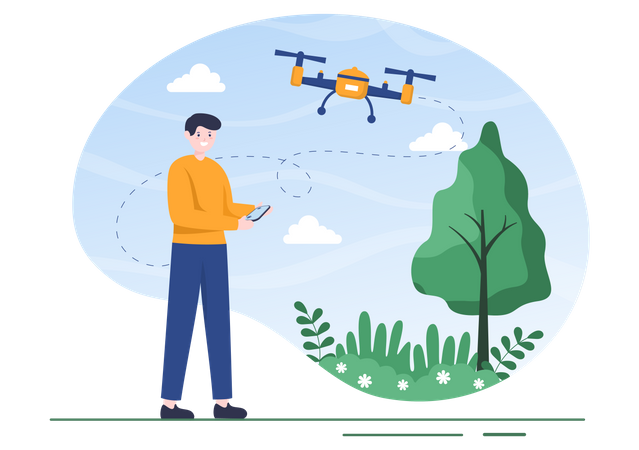 Security checking using drone  Illustration