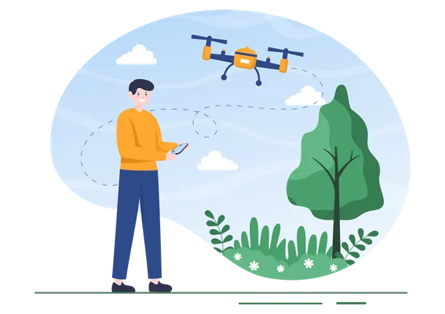 Security checking using drone  Illustration