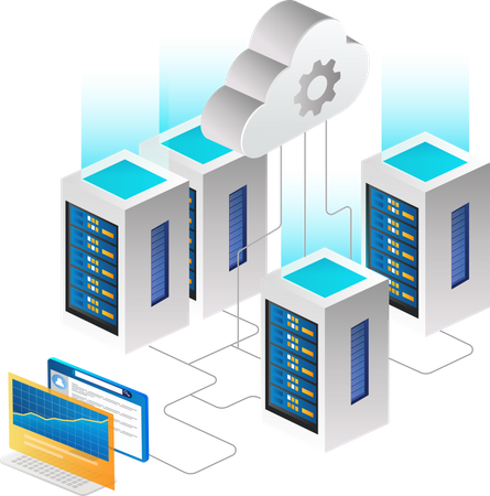 Security control and maintain cloud server Illustration