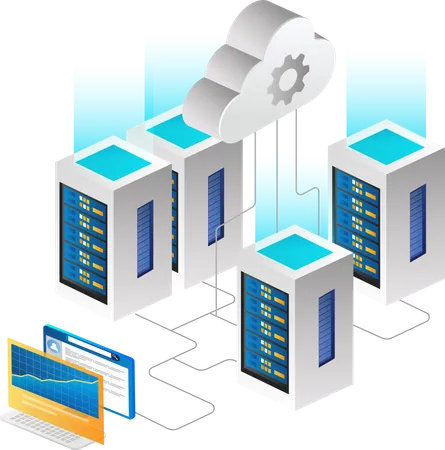 Security control and maintain cloud server Illustration