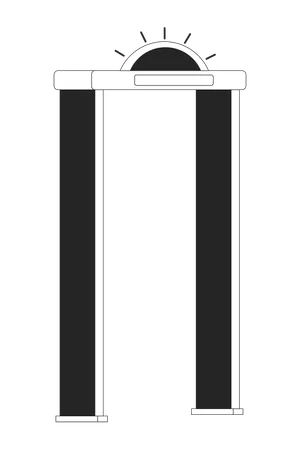 Security Gate With Flashing Light Flat Monochrome Isolated Vector Object Airport Checkpoint Editable Black And White Line Art Drawing Simple Outline Spot Illustration For Web Graphic Design Illustration