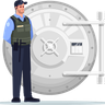 illustration bank security guard