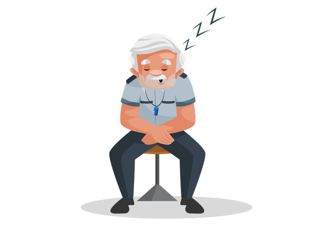 Security guard sleeping  Illustration