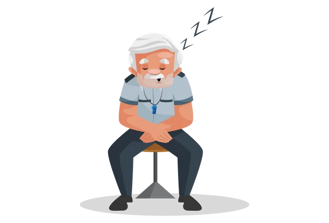 Security guard sleeping  Illustration