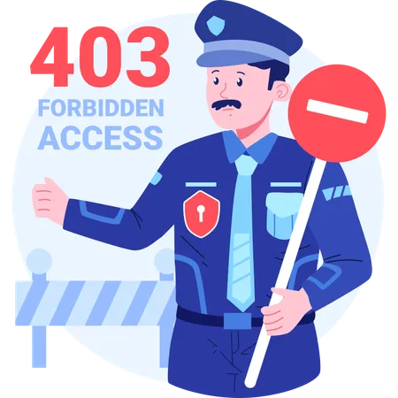 Error 403 Forbidden Access Illustration Illustration
