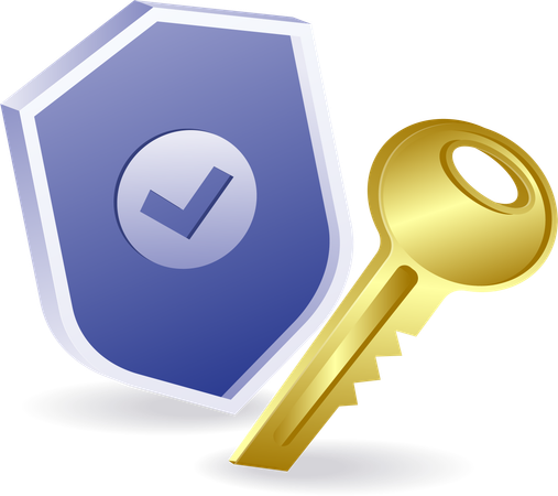 Security key technology symbol  Illustration