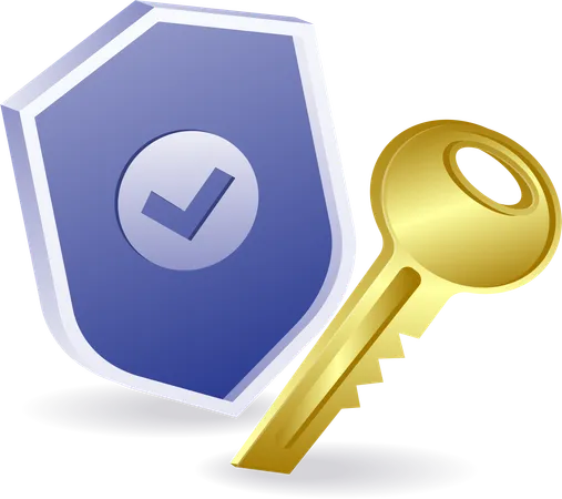 Security key technology symbol  Illustration