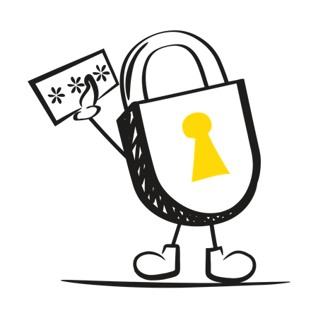 Security lock holding password Illustration
