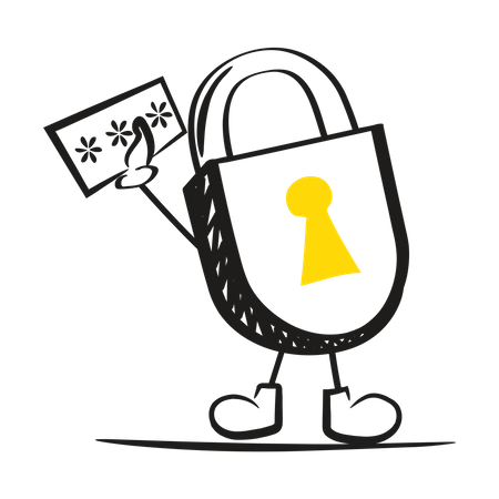 Security lock holding password  Illustration