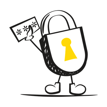 Security lock holding password  Illustration
