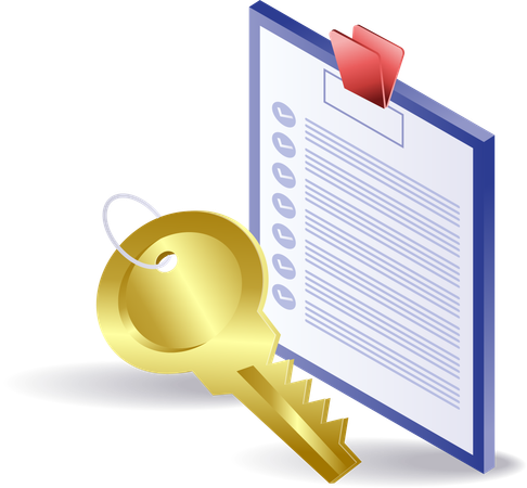 Security lock with clipboard checklist  Illustration