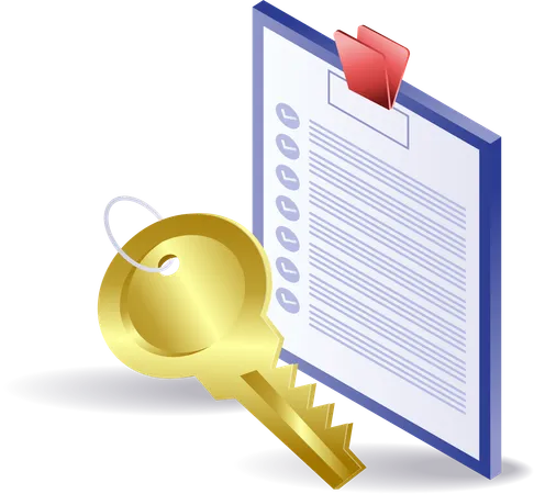 Security lock with clipboard checklist  Illustration