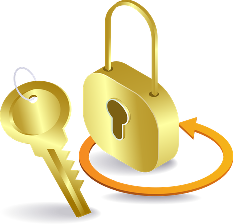 Security locks and keys  Illustration