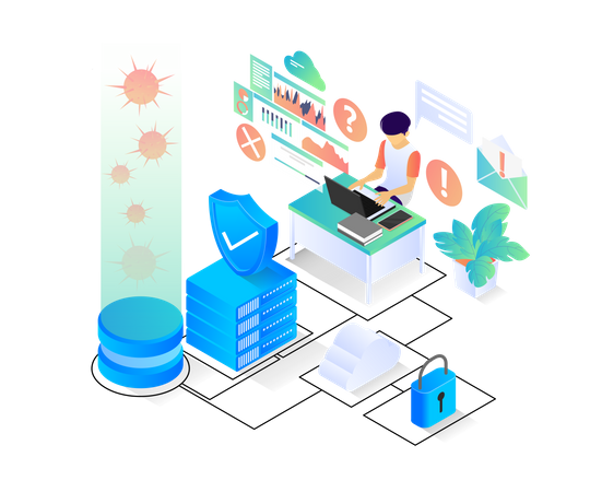 Security Network  Illustration