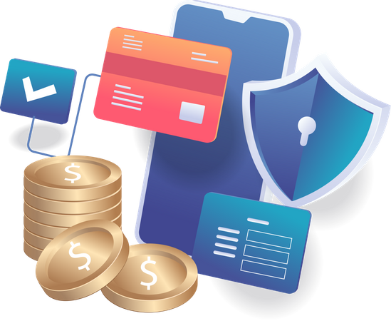 Security of online payment  Illustration