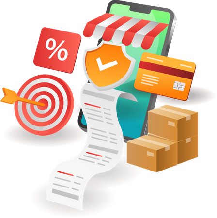 Security of online shopping transactions  Illustration