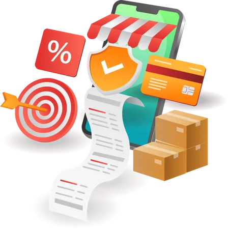 Security of online shopping transactions  Illustration