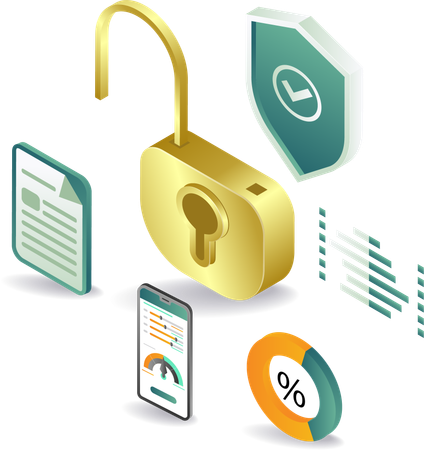 Security performance with business analysis  Illustration