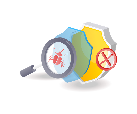 Security resists malware virus attacks  Illustration