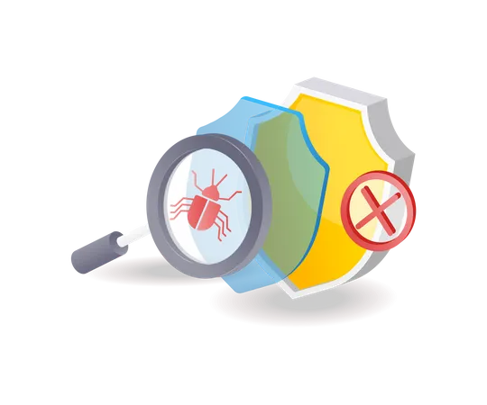 Security resists malware virus attacks  Illustration