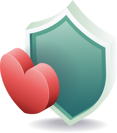 Security symbol with heart  Illustration