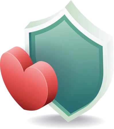 Security symbol with heart  Illustration