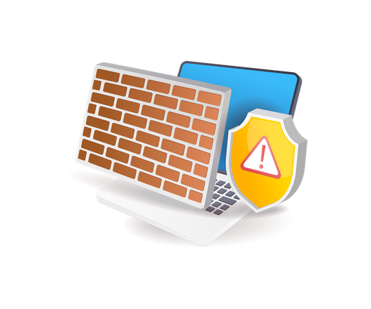 Security wall for virus malware  Illustration