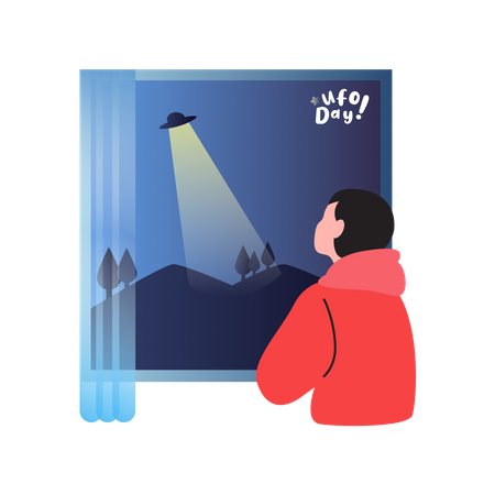 Seeing Ufo  Illustration