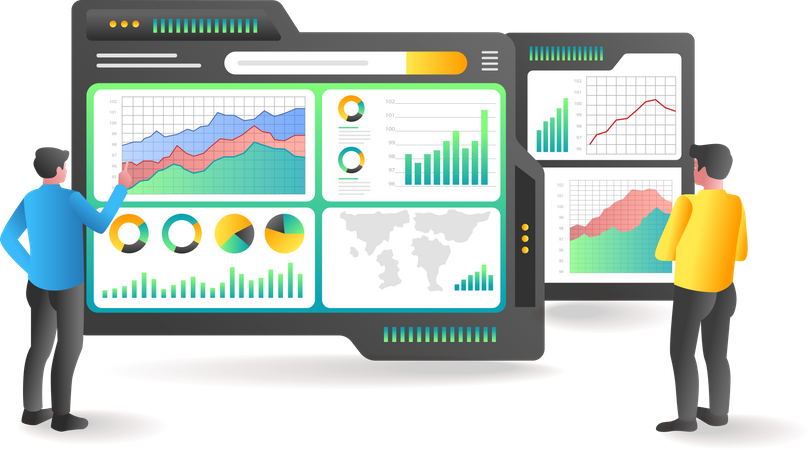 Monitoreo de análisis de datos  Ilustración